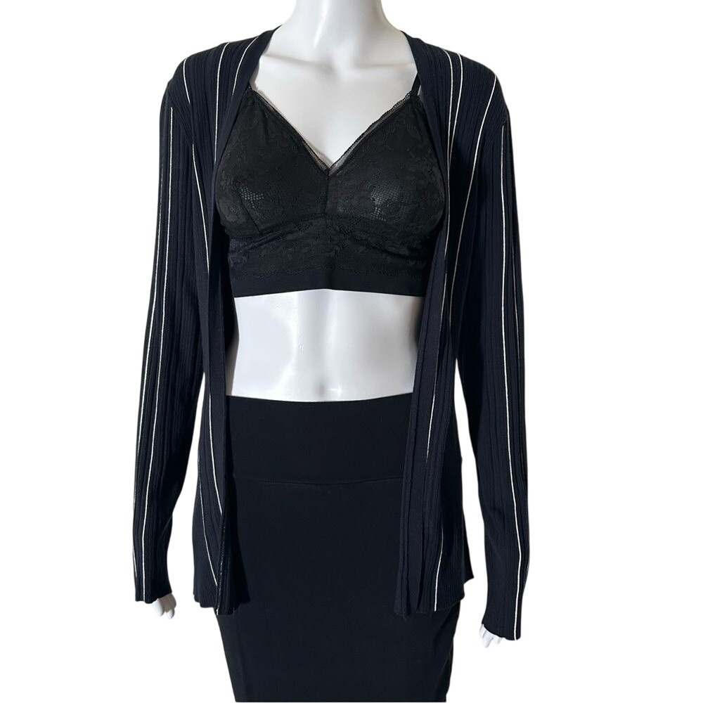 THEORY Hankson Open Front Navy Blue Cardigan Size Large